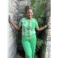 Pink and Green Argyle Top