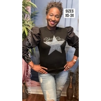 The Noir Black puff sleeve top