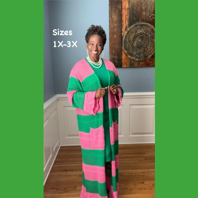 Lux Pink and Green Maxi Sweater