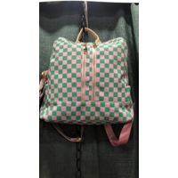 Pink & Green Checkered Handbag or Backpack