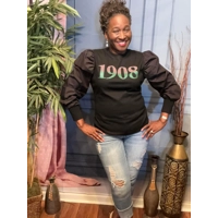 The Noir Black puff sleeve top