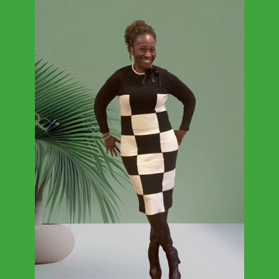 The "Mono" Black and White  Knit Dress