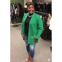 Green Flared Wool Jacket