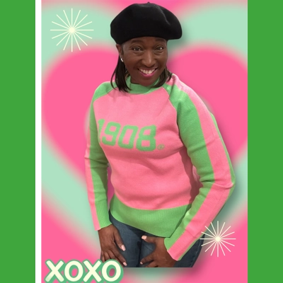 Pink & Green Cotton Candy Sweater