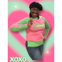 Pink & Green Cotton Candy Sweater