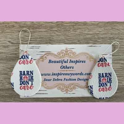 Barn hair don’t care light Weight faux leather dangle earrings