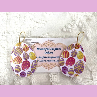 Easter eggs light Weight Faux Leather Dangle Earrings