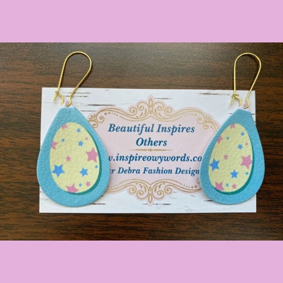 Mini Easter egg Light Weight Faux Leather Dangle Earrings
