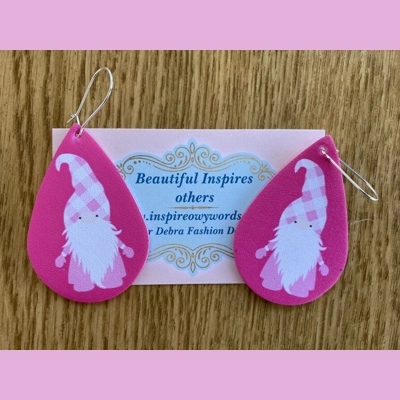 Gnome Weight Faux Leather Dangle Earrings