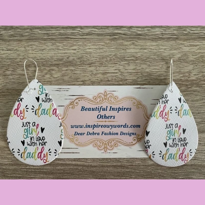 Just a Girl in Love with her Daddy light weight faux leather dangle earrings Just a Girl in Love with her Daddy light weight faux leather dangle earrings