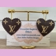 LV Heart shaped light Weight faux leather dangle..