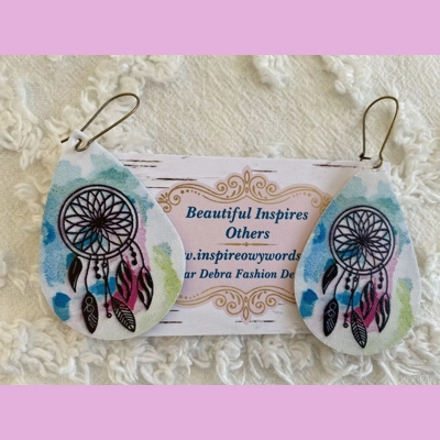 Dream catcher light Weight Faux Leather Dangle Earrings