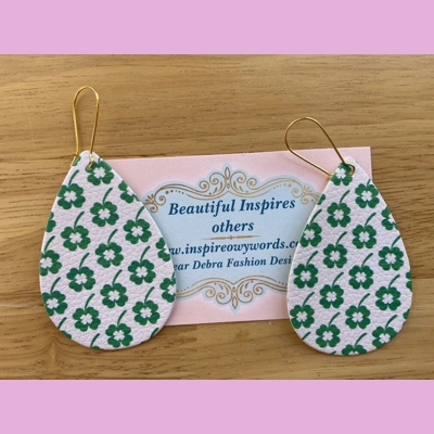 Lucky Shamrocks Light Weight Faux Leather Dangle Earrings