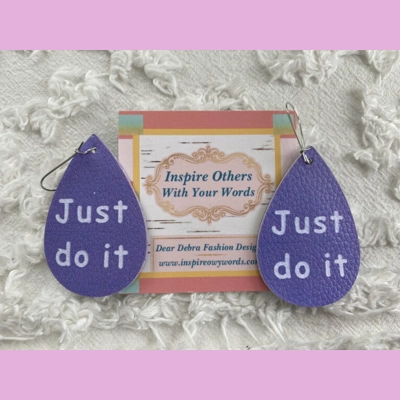Just do it light Weight faux leather dangle earrings