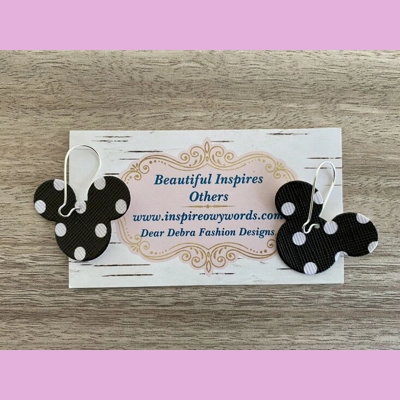 Mickey Mouse shape light Weight faux leather dangle earrings