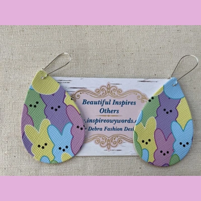 Peeps light Weight faux leather dangle earrings