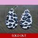 Blue leopard light weight faux leather dangle ea..