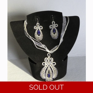 Obesek in uhani 5 - srebrni metalizirani