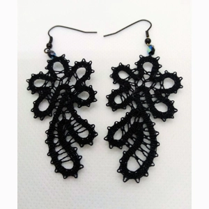 Uhani 17 - črni bombažni