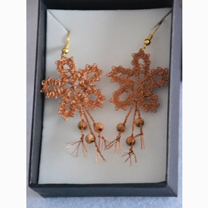 Uhani 24 - temno rjavi metalizirani