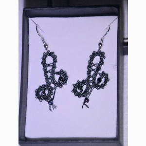 Uhani 3 - črni metalizirani / Black Metalized