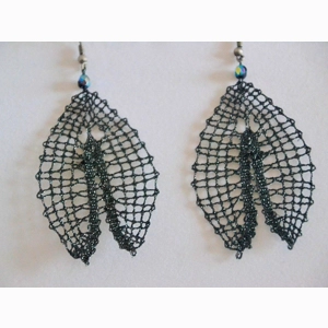 Uhani 21 - temno sivi metalizirani