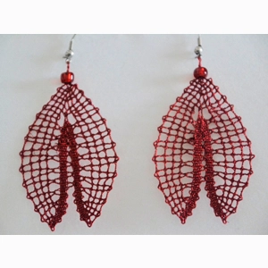 Uhani 21 - rdeči metalizirani