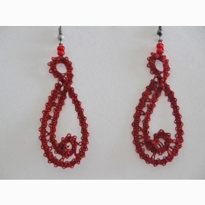 Uhani 4 - rdeči metalizirani / Red Metalized