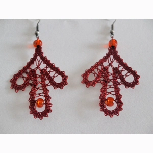 Uhani 23 - rdeči metalizirani