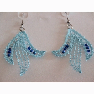 Uhani 22 - modri bombažni