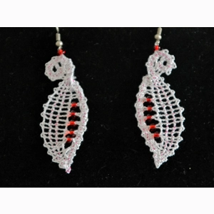 Uhani 16 - belo rdeči svetleči