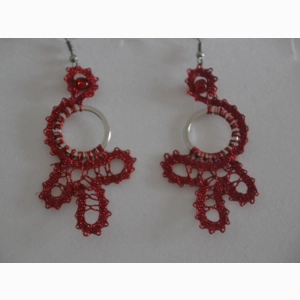 Uhani 15 - rdeči metalizirani