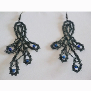 Uhani 9 - črni metalizirani / Black Metalized