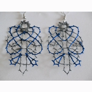 Uhani 7 - srebrno modri metalizirani / Silver - blue Metalized