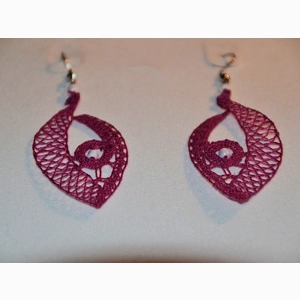 Uhani 26 - Temno roza bombažni