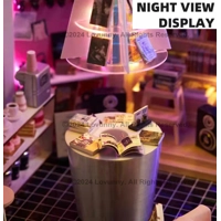 1:24 DIY Dollhouse Miniature Kit with Furniture Plus LED Lights Reading Cafe