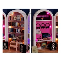 1:24 DIY Dollhouse Miniature Kit with Furniture Plus LED Lights Reading Cafe