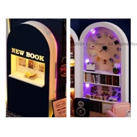 1:24 DIY Dollhouse Miniature Kit with Furniture Plus LED Lights Reading Cafe