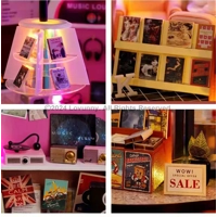 1:24 DIY Dollhouse Miniature Kit with Furniture Plus LED Lights Reading Cafe