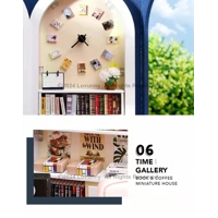 1:24 DIY Dollhouse Miniature Kit with Furniture Plus LED Lights Reading Cafe