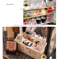 1:24 DIY Dollhouse Miniature Kit with Furniture Plus LED Lights Reading Cafe