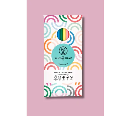 REUSABLE SILICONE STRAWS 8 PACK