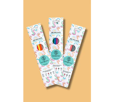 REUSABLE SILICONE STRAWS 3 PACK