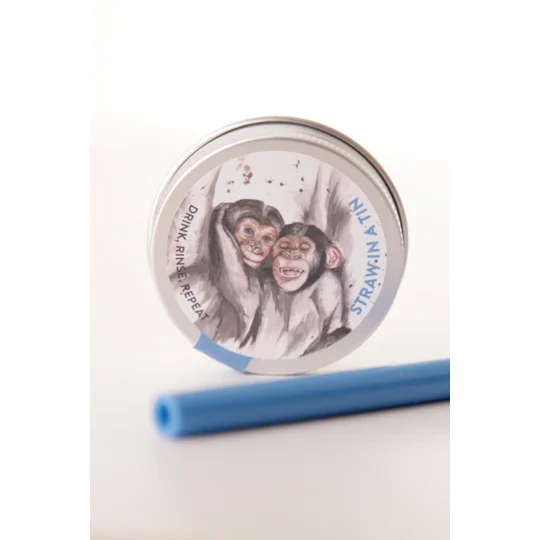 Chimpanzee reusable silicone straw