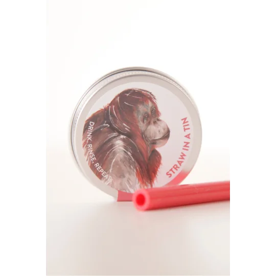 Orangutan reusable silicone straw