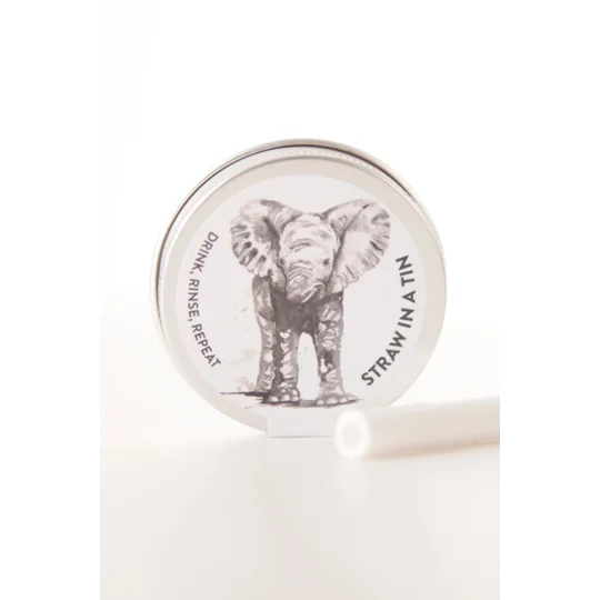 Elephant reusable silicone straw