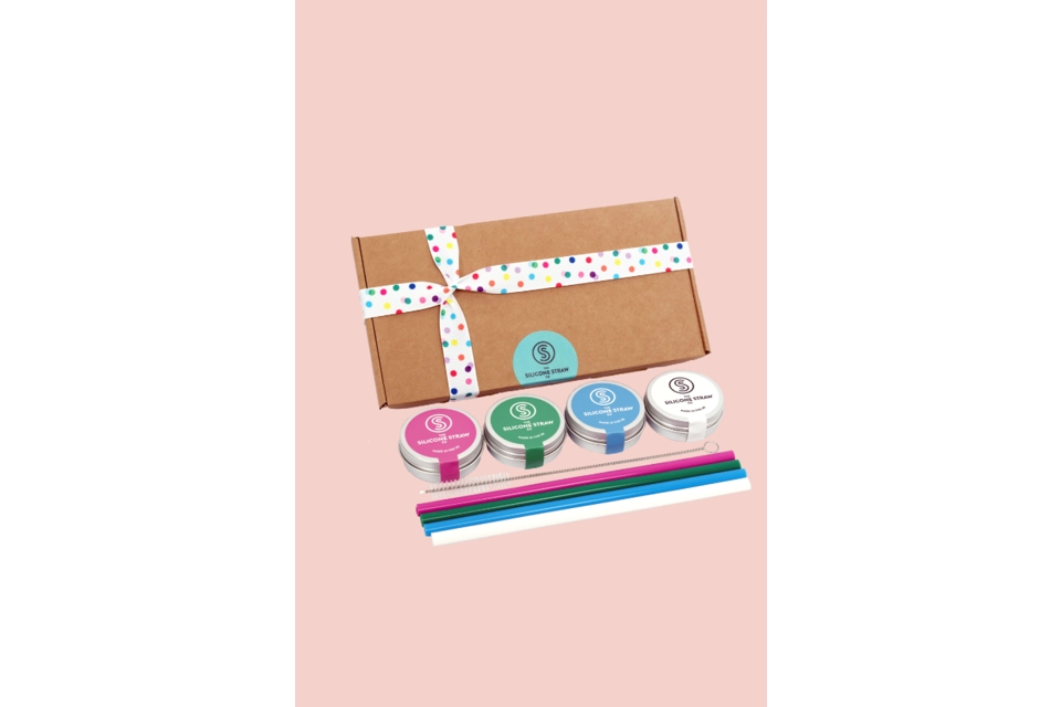 Eco Friendly Gift Set of Silicone Straws (green)