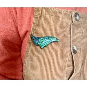 Leafy green brooches