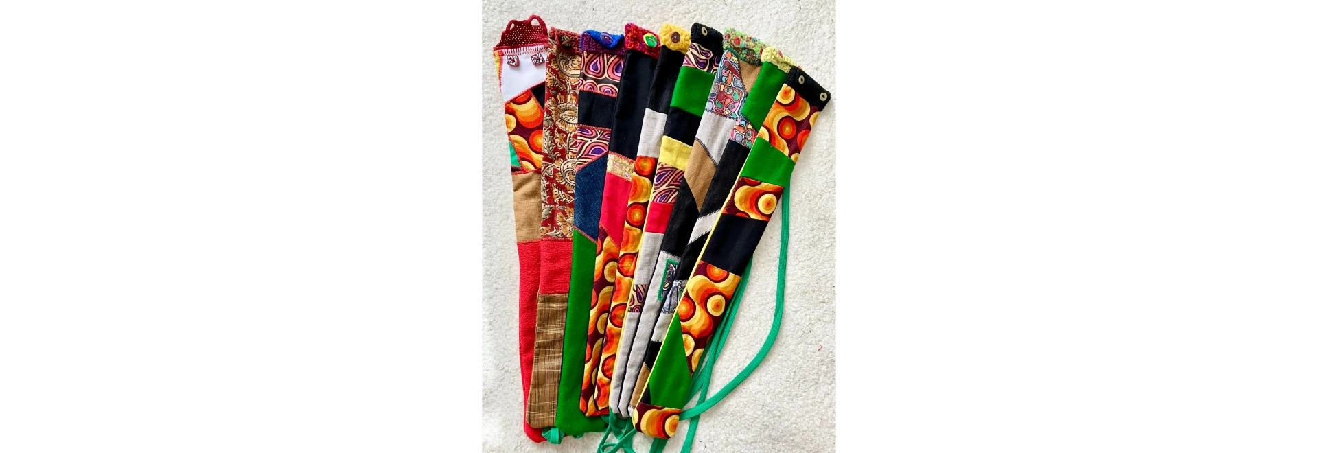 Flute bags made with remnant fabric