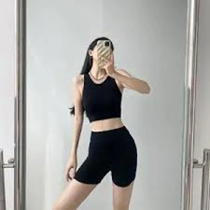 Black Exercise Two Pieces For Yoga Or Running